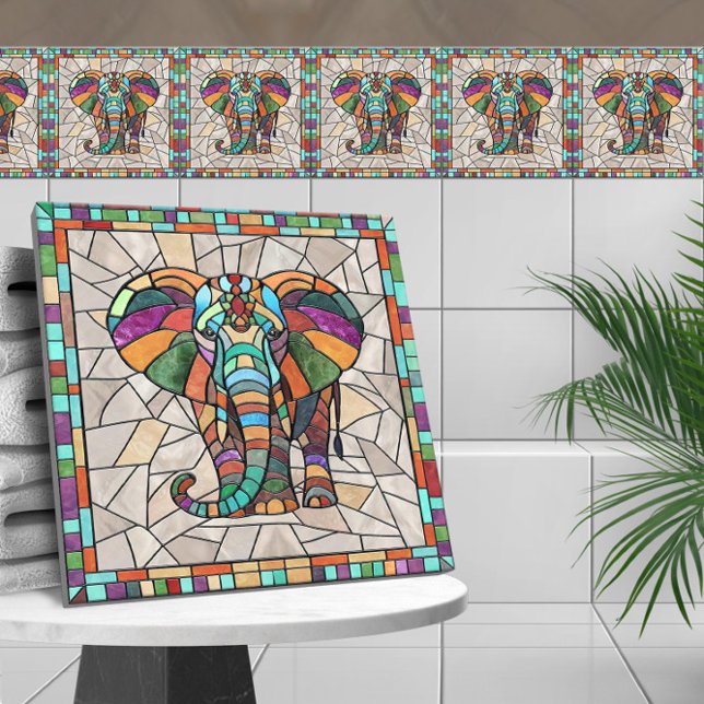 Arte do mosaico do Elefante Corajoso (Criador carregado)