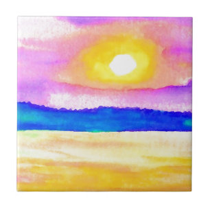 Arte do por do sol do lago ocean do Serendipity