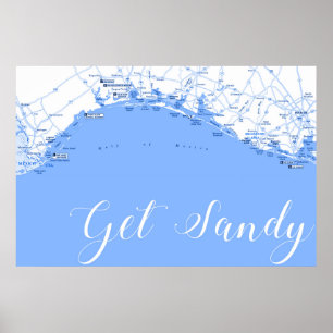 Arte do poster da costa do golfo de Texas