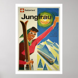 Arte do poster de viagens da suiça de Jungfrau do
