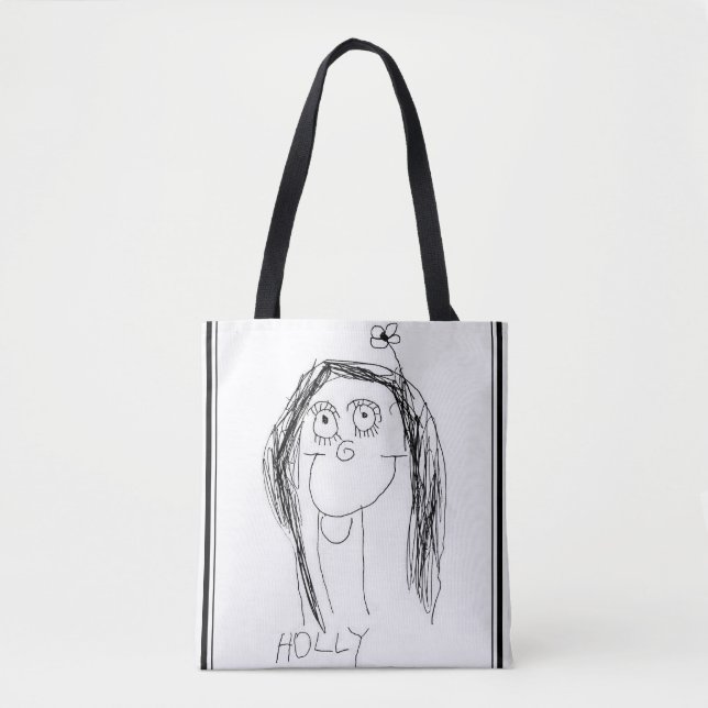 Arte do seu filho em bolsa de mão personalizada (Frente)