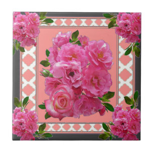 arte do teste padrão do rosa do rosa do victorian
