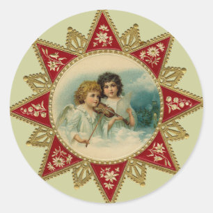 Arte do vintage - etiquetas dos anjos do Natal