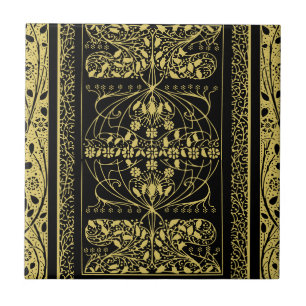 Arte Dourada e Negra Deco Vintage