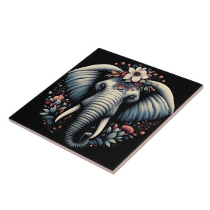 Arte elefante de madrugada floral