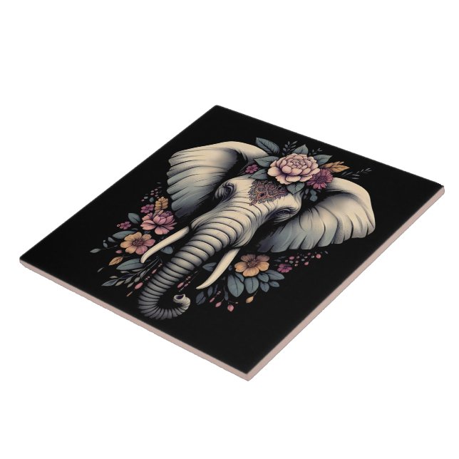 Arte elefante de madrugada floral (Lateral)