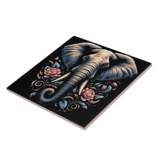 Arte elefante de madrugada floral