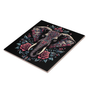 Arte elefante de madrugada floral