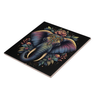 Arte elefante de madrugada floral