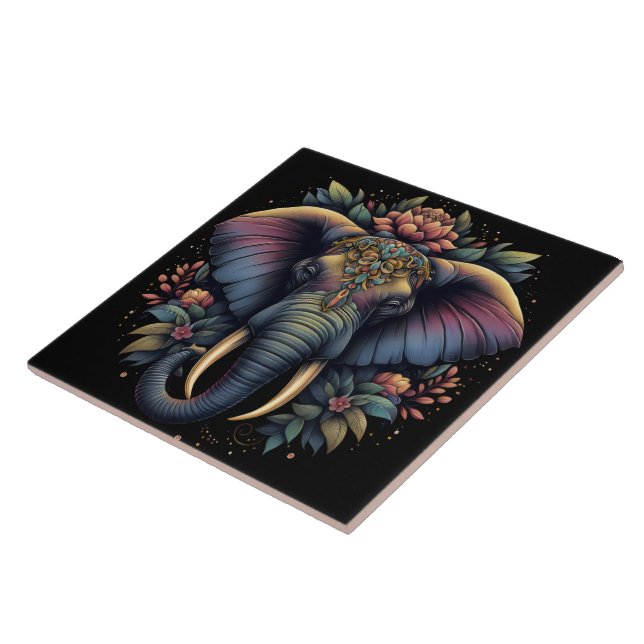 Arte elefante de madrugada floral (Lateral)