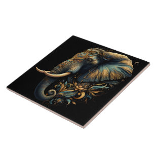 Arte elefante de madrugada floral