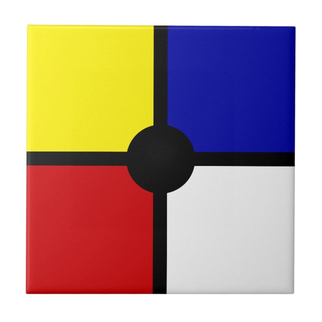 Arte Elegante Inspirada em Mondrian & Cores Básica (Frente)