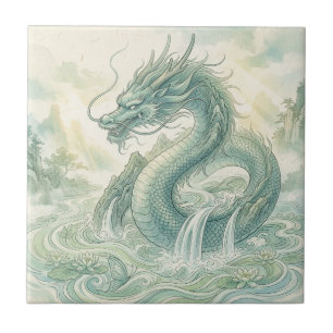 Arte em aquarela do Dragão Raposa Místico (2)