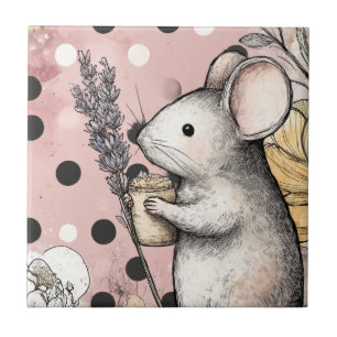 Arte em Aquarela Floral de Rato Caprichoso