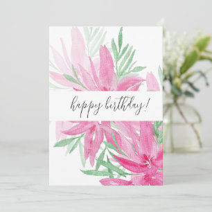 Arte em Aquarela Floral Rosa Florindo no Verão