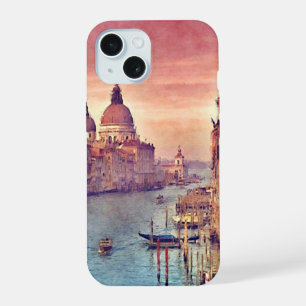 Arte em Aquarela Pastel do Canal de Veneza Chic Vi