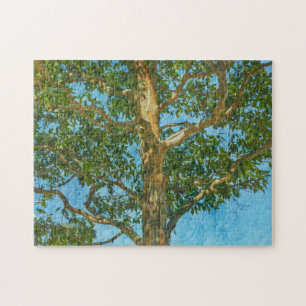 Arte em árvore bonito com Quebra-cabeça de céu azu