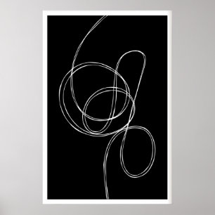Arte em Impressão Abstrata para Parede Linhas Bran