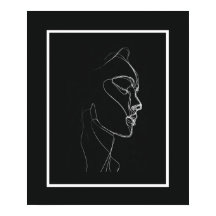 Arte em Linha Preta e Branca de Mulheres Poster