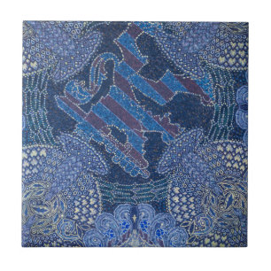 Arte em Mosaico Ornamentado Azul, Alemanha