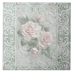 Arte em Renda Floral Vintage