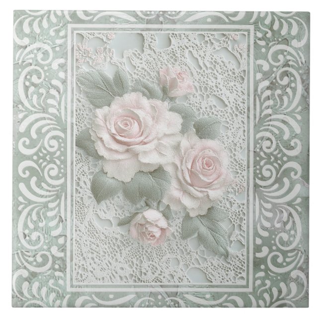 Arte em Renda Floral Vintage (Frente)