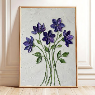 Arte em Tela Violeta Profunda Abstrata Impressão d