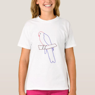 Arte esboçada - papagaio em camisa de coloração de