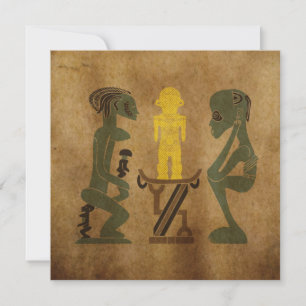 Arte esculpida em rocha tribal africano