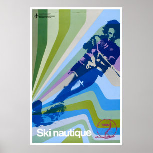 Arte Esqui Aquático Cartaz Retro Impressão Casa Vi
