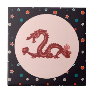 Arte Fantasia Padrão Estrela Dragão Chinês