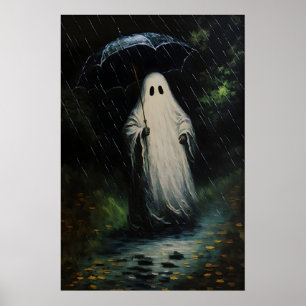 Arte Fantasma na Chuva Impressão Spooky Cottagecor