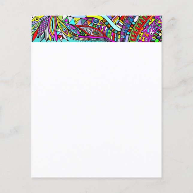 Arte Fantástica de Esboço - Flores de Abstrato 1 (Frente)