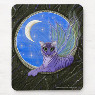 Arte feericamente Mousepad do gato da fantasia do