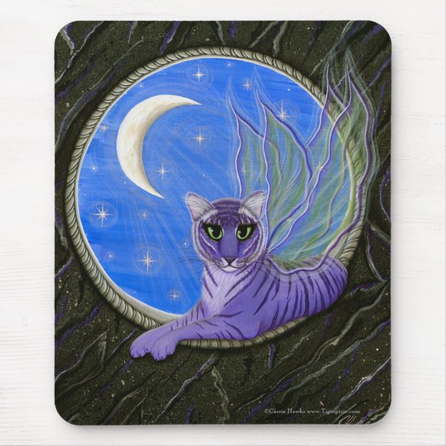 Arte feericamente Mousepad do gato da fantasia do (Frente)