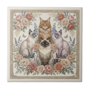 Arte Felina Floral Ornamental Vitoriana Antiga