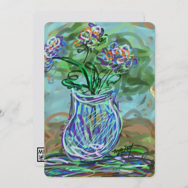 Arte fina luminosa FloRAL decor dopamina contempor (Frente/Verso)