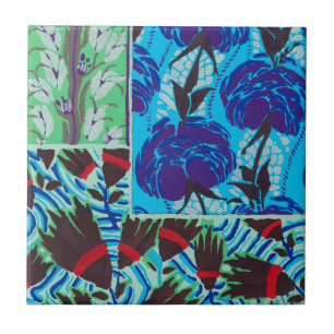 Arte Floral Azul e Verde Maximalista Vibrante