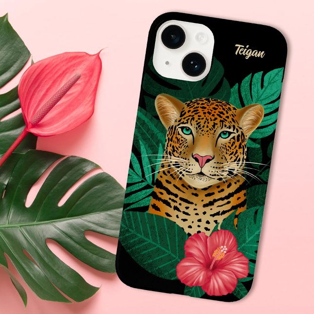 Arte Floral bonito de Leopardo-da-Selva | Preto |  (Criador carregado)