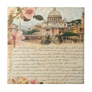 Arte Floral de Cartas Antigas de Roma