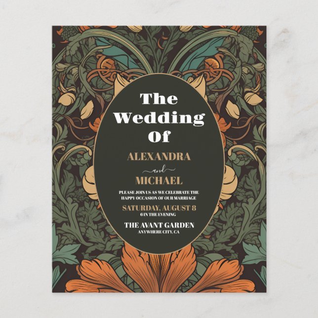 Arte Floral Elegante de Orçamento Nouveau Casament (Frente)