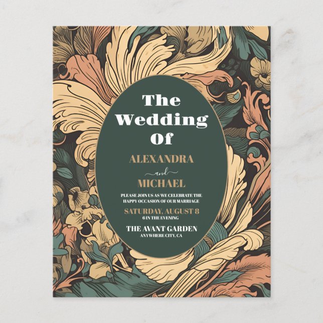 Arte Floral Elegante de Orçamento Nouveau Casament (Frente)