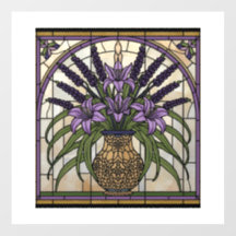 Arte Floral em Vidro Pintado no Estilo Art Nouveau