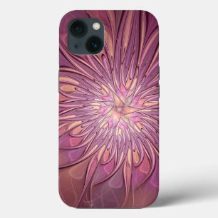 Arte floral fractal moderna abstrata cores de baga