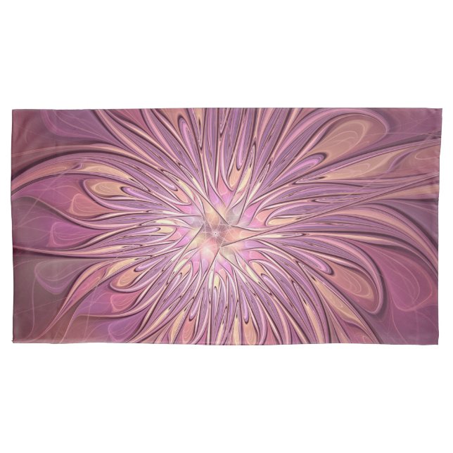 Arte floral fractal moderno abstrato cores de baga (Frente)