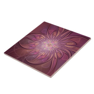 Arte floral fractal moderno abstrato cores de frut