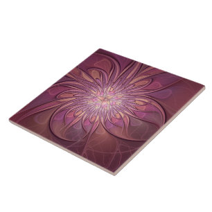 Arte floral fractal moderno abstrato cores de frut