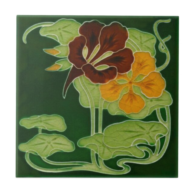 Arte Floral Nouveau Olivant c 1900 Reproduction (Frente)