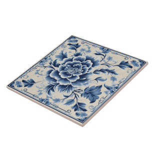 Arte Floral Tradicional Chinesa com Tinta Azul 10