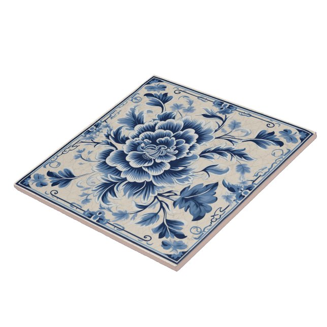 Arte Floral Tradicional Chinesa com Tinta Azul 10 (Lateral)